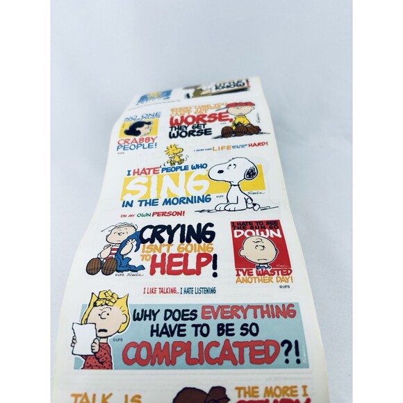 Vintage 2004 Sandy Lion‎ Sticker Roll Peanuts Sayings Phrase Snoopy Scrapbooking - Picture 2 of 11